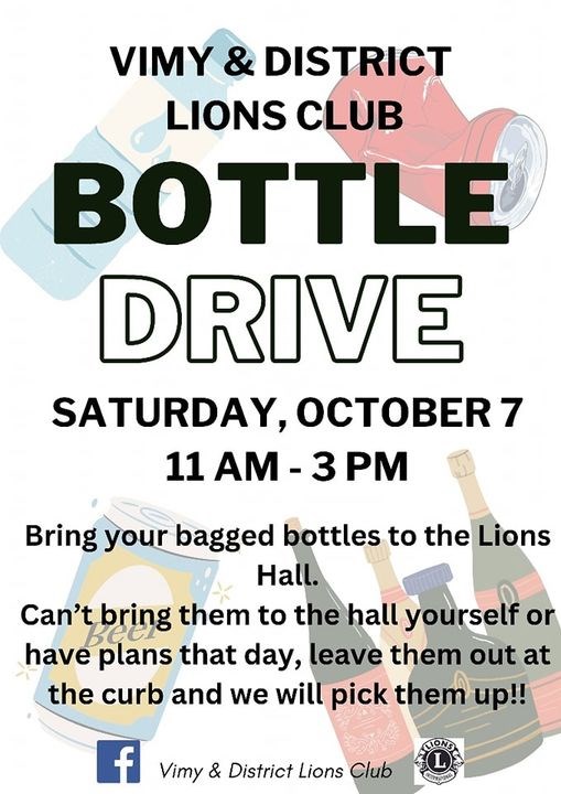 Vimy & District Lions Club Bottle Drive